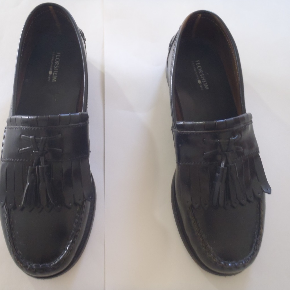 FLORSHEIM Leather Kilted Tassel Mens Loafers 10.5